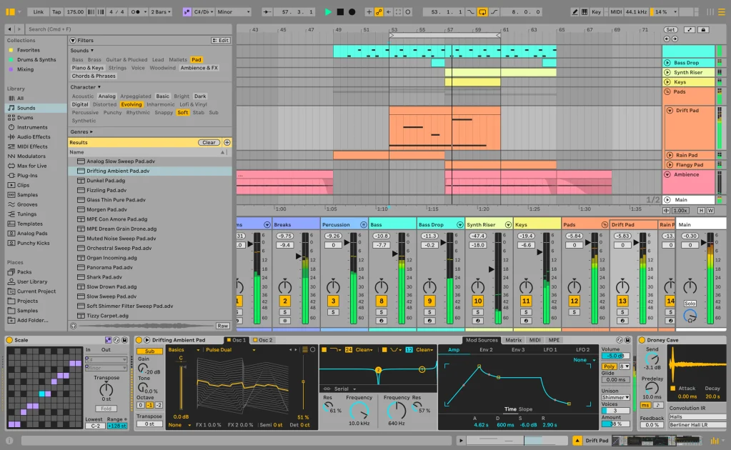 Visual for this record: Live 12 put MIDI generators and a neural sound search in the browser