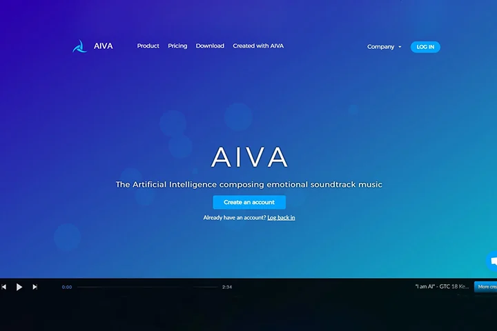 Visual for this record: Aiva makes full copyright depend on the subscription tier