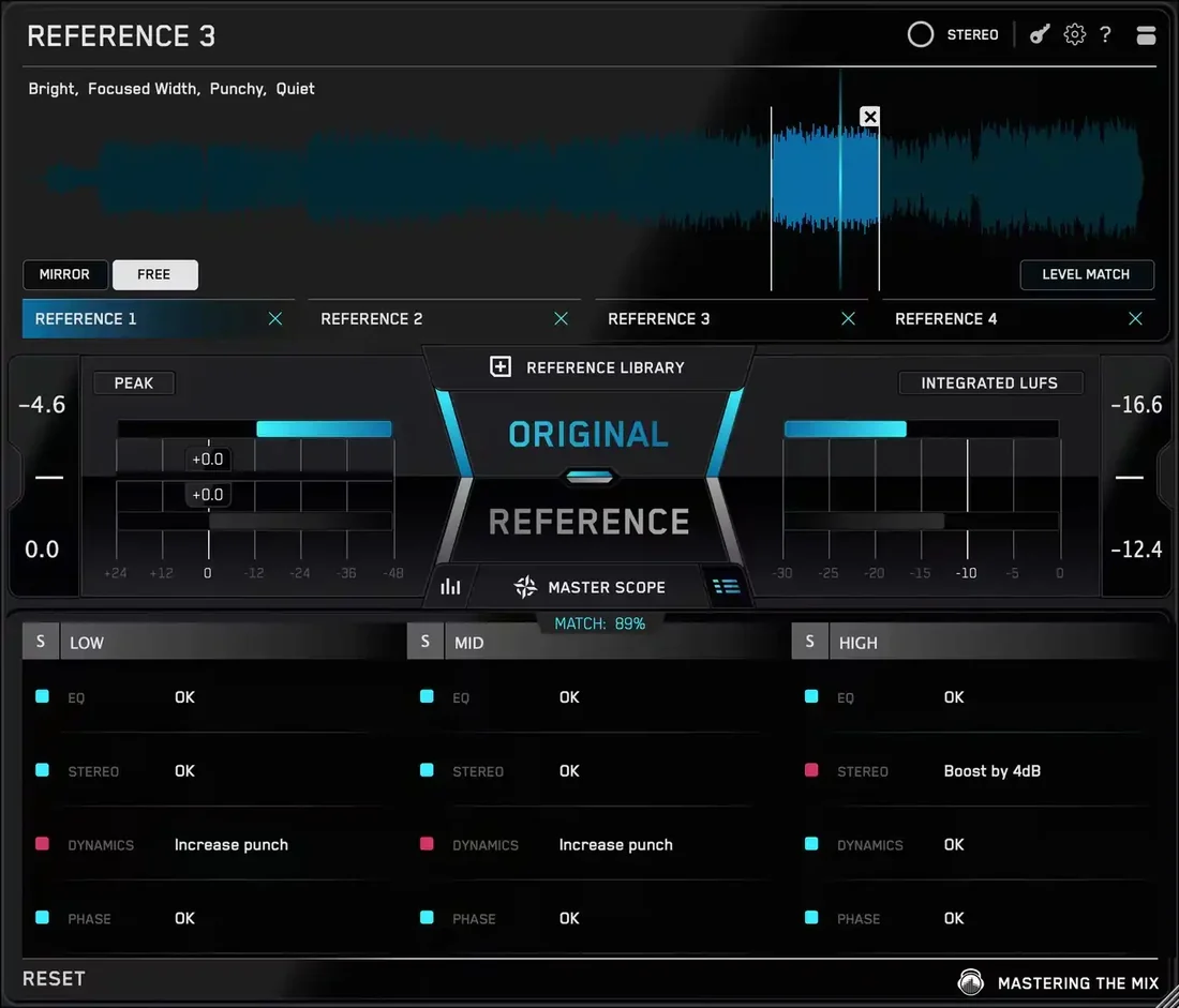 Visual for this record: A mastering assistant matches a reference, not your taste