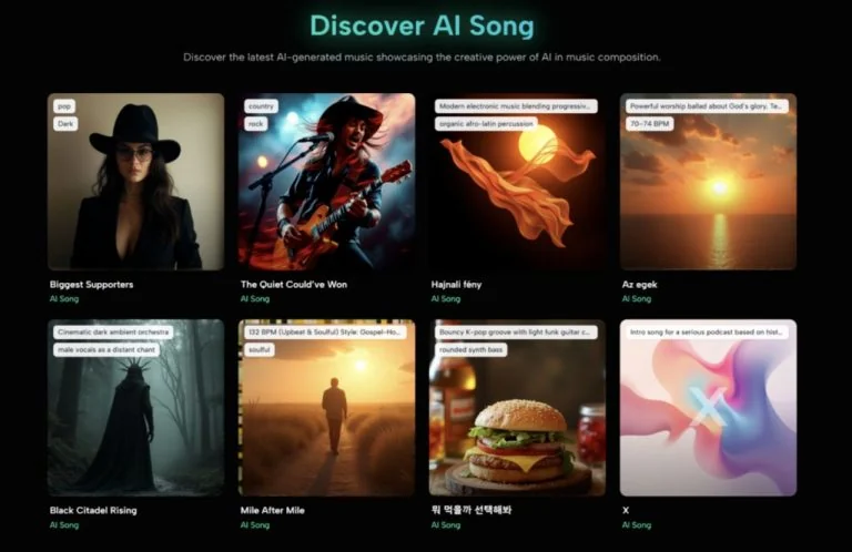 Visual for this record: Eight songs on one album named four different AI tools