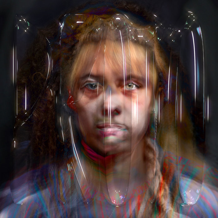 PROTO album cover with a distorted portrait of Holly Herndon